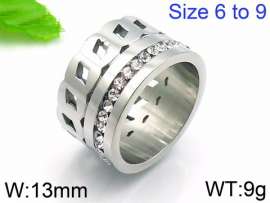 Stainless Steel Stone&Crystal Ring