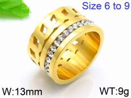Stainless Steel Stone&Crystal Ring