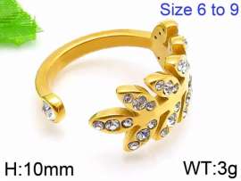 Stainless Steel Stone&Crystal Ring