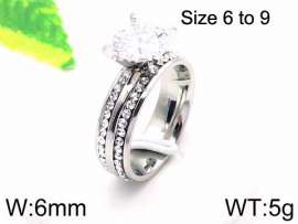 Stainless Steel Stone&Crystal Ring
