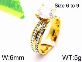 Stainless Steel Stone&Crystal Ring