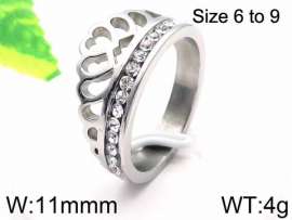 Stainless Steel Stone&Crystal Ring