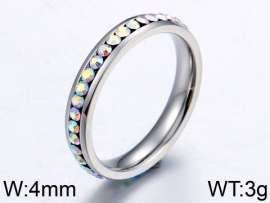 Stainless Steel Stone&Crystal Ring