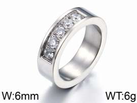 Stainless Steel Stone&Crystal Ring