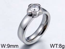 Stainless Steel Stone&Crystal Ring