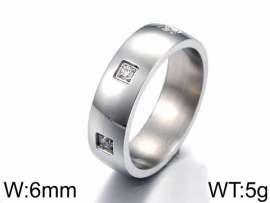 Stainless Steel Stone&Crystal Ring