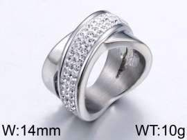 Stainless Steel Stone&Crystal Ring