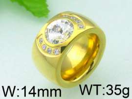 Stainless Steel Stone&Crystal Ring