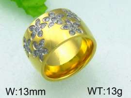 Stainless Steel Stone&Crystal Ring