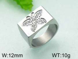 Stainless Steel Stone&Crystal Ring