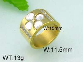 Stainless Steel Stone&Crystal Ring