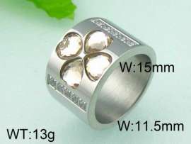 Stainless Steel Stone&Crystal Ring