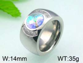 Stainless Steel Stone&Crystal Ring