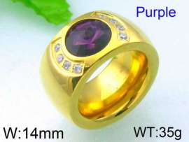 Stainless Steel Stone&Crystal Ring