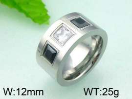 Stainless Steel Stone&Crystal Ring
