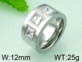 Stainless Steel Stone&Crystal Ring