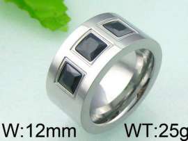 Stainless Steel Stone&Crystal Ring