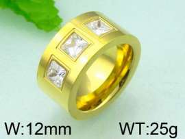 Stainless Steel Stone&Crystal Ring