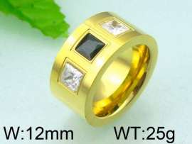 Stainless Steel Stone&Crystal Ring