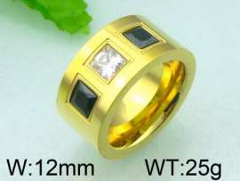 Stainless Steel Stone&Crystal Ring
