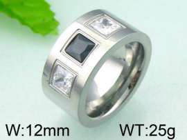 Stainless Steel Stone&Crystal Ring
