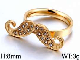 Stainless Steel Stone&Crystal Ring