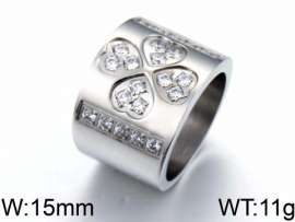 Stainless Steel Stone&Crystal Ring