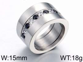 Stainless Steel Stone&Crystal Ring