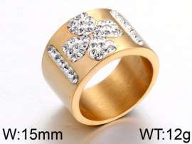 Stainless Steel Stone&Crystal Ring