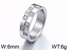Stainless Steel Stone&Crystal Ring