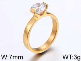 Stainless Steel Stone&Crystal Ring