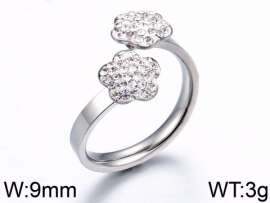 Stainless Steel Stone&Crystal Ring