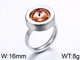 Stainless Steel Stone&Crystal Ring