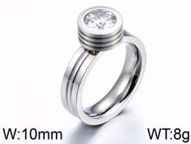 Stainless Steel Stone&Crystal Ring