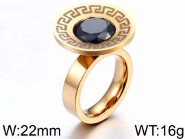 Stainless Steel Stone&Crystal Ring