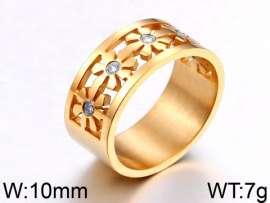 Stainless Steel Stone&Crystal Ring