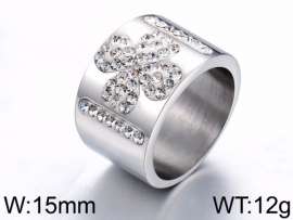 Stainless Steel Stone&Crystal Ring