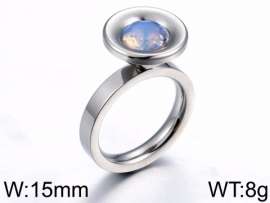 Stainless Steel Stone&Crystal Ring