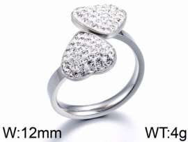 Stainless Steel Stone&Crystal Ring