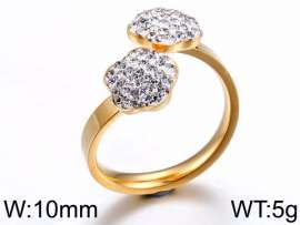 Stainless Steel Stone&Crystal Ring