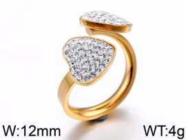 Stainless Steel Stone&Crystal Ring