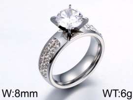 Stainless Steel Stone&Crystal Ring