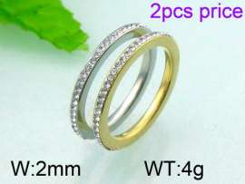 Stainless Steel Stone&Crystal Ring
