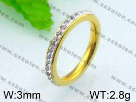 Stainless Steel Stone&Crystal Ring