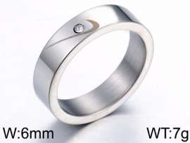 Stainless Steel Stone&Crystal Ring