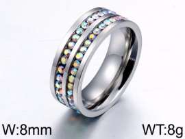 Stainless Steel Stone&Crystal Ring