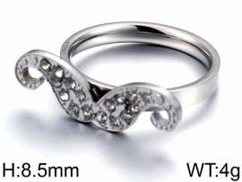 Stainless Steel Stone&Crystal Ring