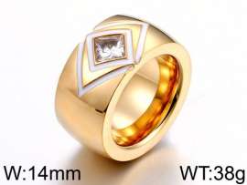 Stainless Steel Stone&Crystal Ring