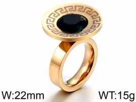 Stainless Steel Stone&Crystal Ring