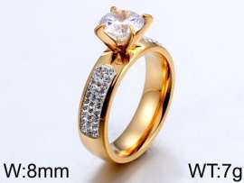 Stainless Steel Stone&Crystal Ring